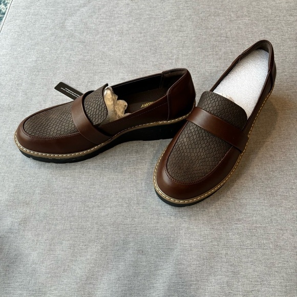 Athlefit Platform Penny Loafers Casual Comfort Slip on Business Work Dress 9.5 - Picture 5 of 8